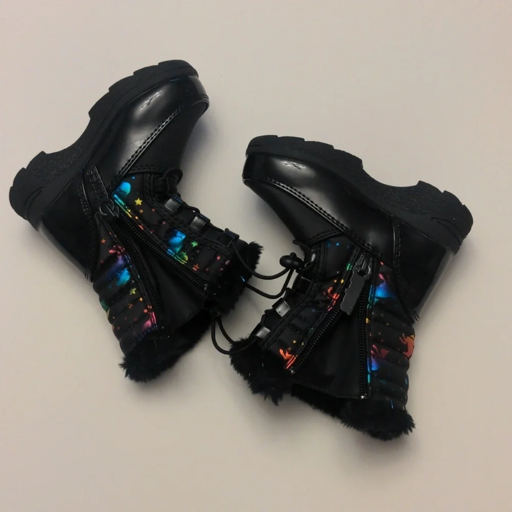 Totes Colorful Star Unicorn Pattern Winter Boots Toddler size 5